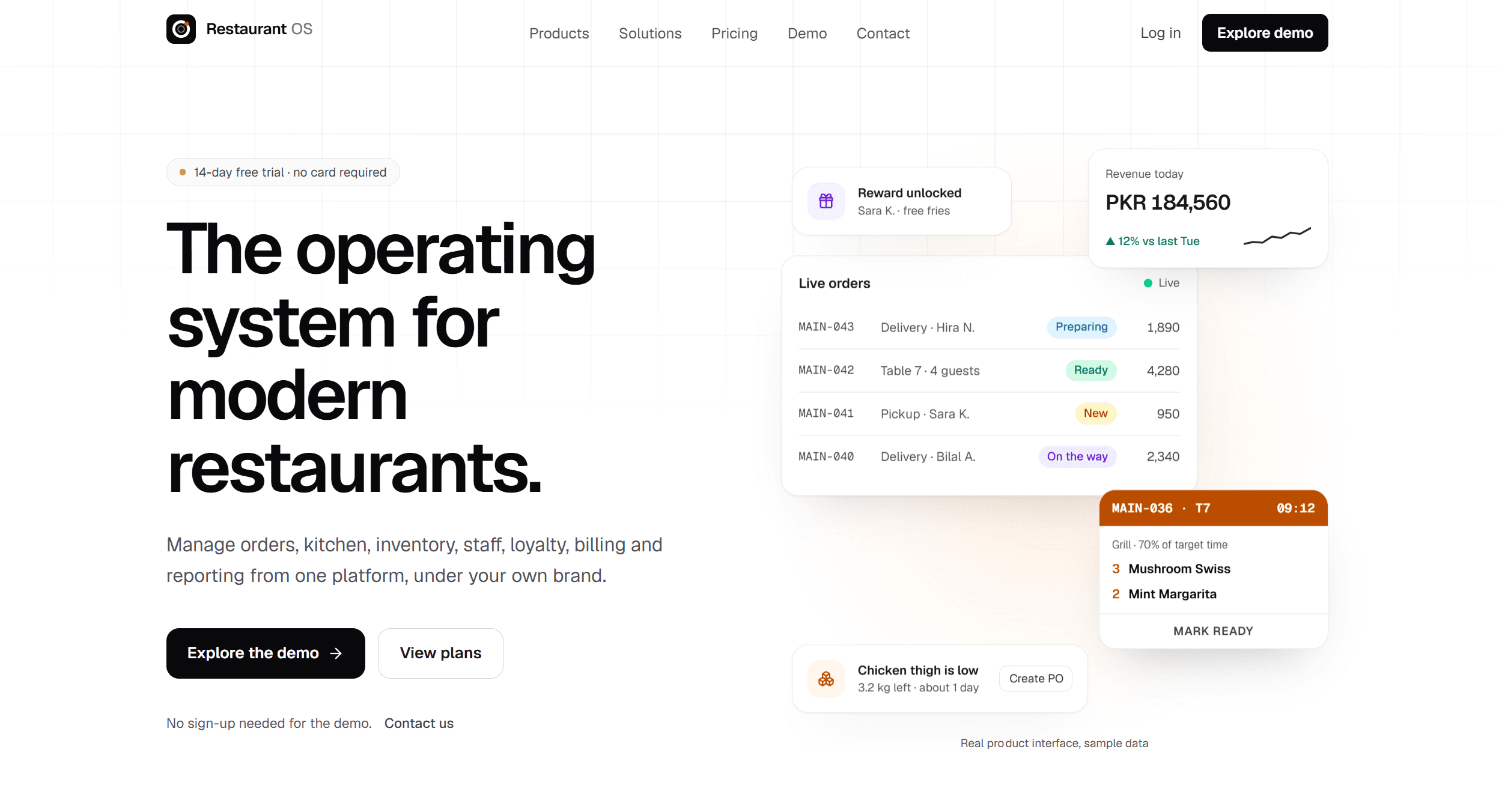 Restaurant OS website